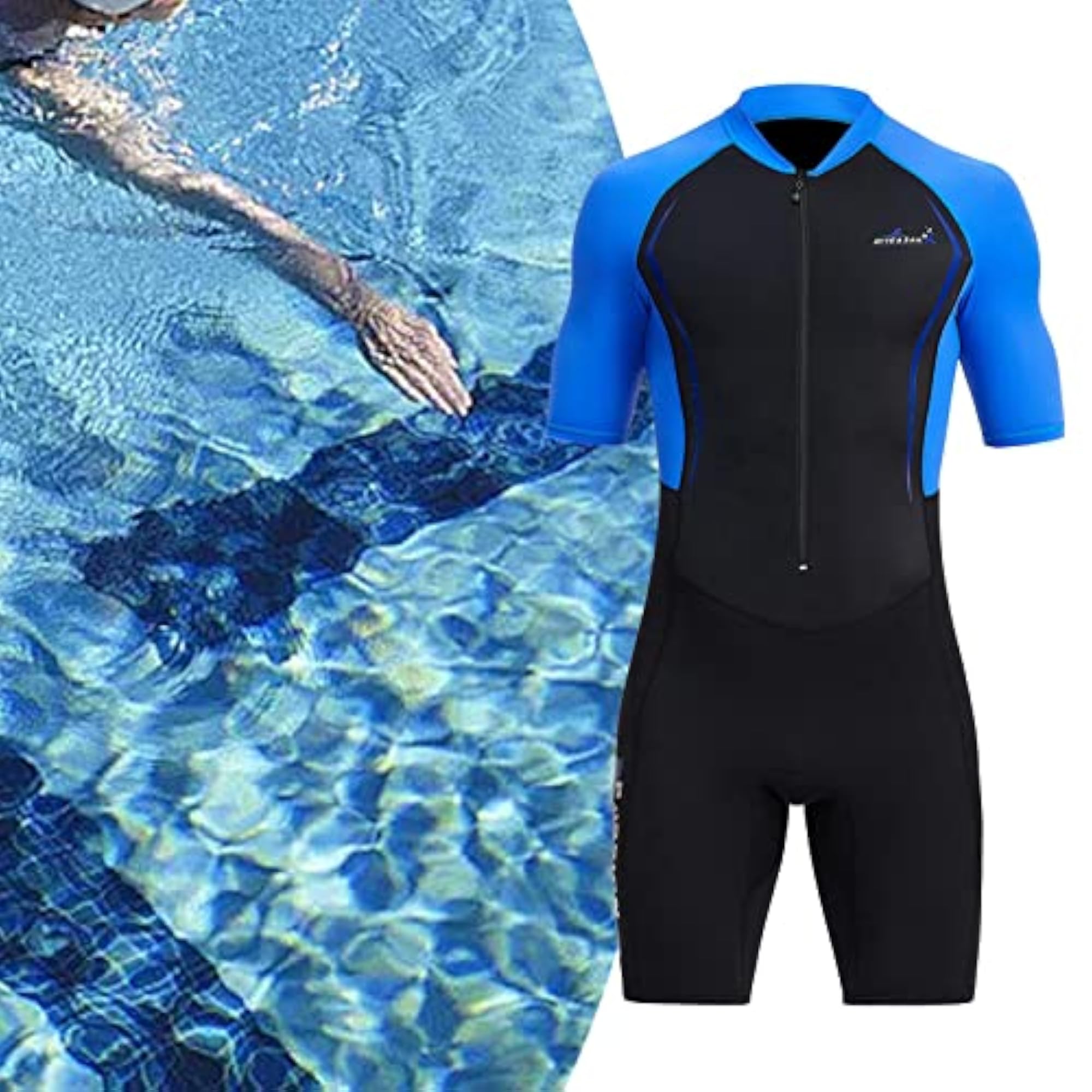 Men's Shorty Wetsuit for Surfing, Blue